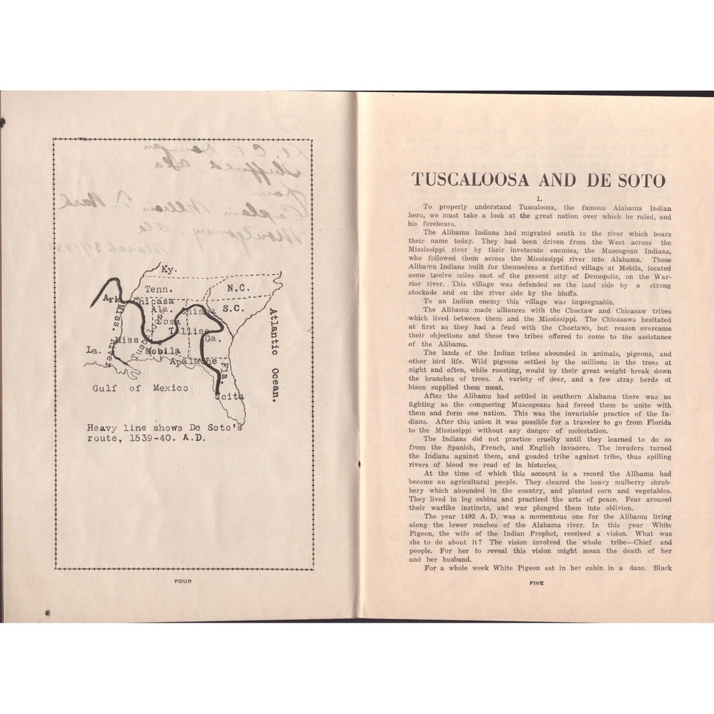 Tuscaloosa and De Soto by Captain William T. Ward 1933 Signed Alabama History - Picture 4 of 4